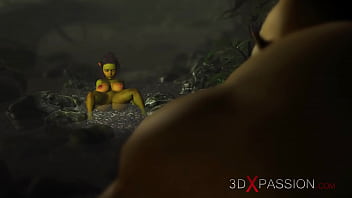 Preview 1 of Phat Sister - Green monster Ogre fucks hard a horny female goblin Arwen in the enchanted forest