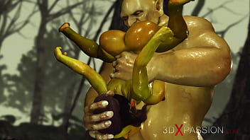 Preview 4 of Phat Sister - Green monster Ogre fucks hard a horny female goblin Arwen in the enchanted forest