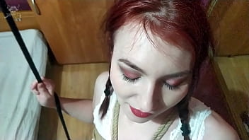 Preview 2 of Brother Kitchen Sex - Book Pirate Presents: Guinevra Cumalot bondage restrained to whip &amp_ squirt,  rough anal