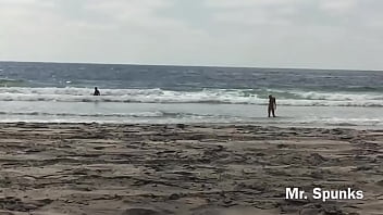 Preview 1 of Amrican Sxe - People Watch Her Suck Cock &amp_ Swallow Cum on a Nude Beach