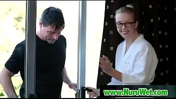 Preview 1 of Old Aunty Yung Boy - Masseuse gives handjob in shower - Jack Vegas,  Samantha Rone