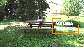 Preview 1 of Whatch Mugf - Teen brunette Vanna Bardot fucked in the campus garden - itsPOV