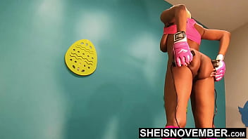 Preview 4 of Assion Tyler - Bare Assed Rope Jumping Exercise. Msnovember Was Sweating In A Hot Gym While Workingout. Got Her Hour Glass Frame Naked Bouncing Huge Natural Ebony Titties and Erect Nipples In Erotic Public Flashing on Sheisnovember