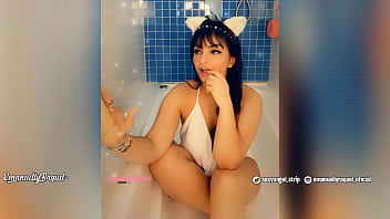 Preview 1 of Www Hot Xxx House Wife Video - Hot sexy latina sucking dildo in the bathtub cumming in the condom and swallowing all the cum from the condom,  ahegao faces