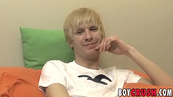 Preview 2 of Big Boobs Hard Crose - Blond twink gay Liam Summers cums while jerking off solo