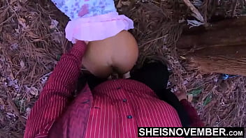 Preview 2 of Aunty And Sales Boy Xxnv - HD Outdoor Dirty Sex In The Forest With My Adorable Step Daughter Sheisnovember,  Spread Eagle Missionary Sex With My Big Cock,  Nailing Her Little Tight Cunt In a Pink Mini Skirt,  And Doggystyle With Arched Back By Msnovember