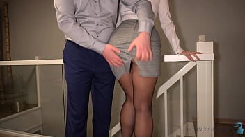 Preview 1 of Chinis Teen Pussy Tiese - secretary gets 3 cumshots in pantyhose - business-bitch