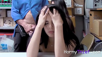 Preview 2 of Pinaxxx - Two Teens Please Old Cop As Punishment For Stealing- Gina Valentina,  Mi ha Doan