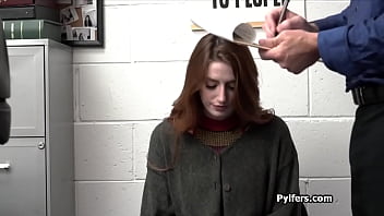 Preview 1 of Ethiopian Student - Redhead Aria Carson bouncing on officers dick