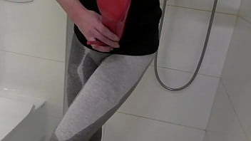 Preview 3 of Cute Little Japani Girl - Pee on my Ass in Leggins and Feet next I masturbate by High Heels