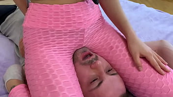 Preview 2 of Arab Swingers - Girl Throat Sitting In Leggings For Spitting In Slave&#039_s Mouth and Made Him Swallow Her Saliva (Preview)