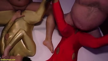 Preview 2 of Techer Nd Student Xnnx - rough spandex catsuit groupsex party