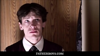 Preview 2 of Marissa Mae Gangbang - Twink Catholic Altar Boy Edward Terrant Fucked By Priest Dale Kuda In Confessional