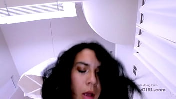 Preview 3 of Chubby Hairy Cougar Bww - Petite Teen with big natural boobs rides and gets fucked at Audition
