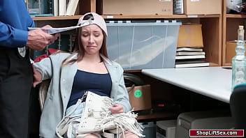 Preview 2 of Realty Boobls - Brunette shoplifter is caught and banged