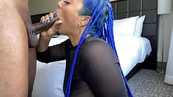 Preview 3 of Nina Elleyi - Sloppy blowjob by Blue hair throatgoat