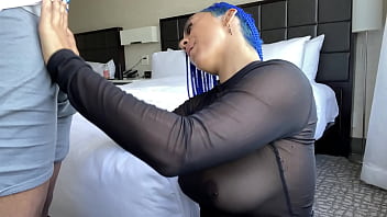 Preview 1 of Nina Elleyi - Sloppy blowjob by Blue hair throatgoat