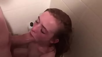 Preview 1 of Liz Vain - petite brunette blowjob in bathtub