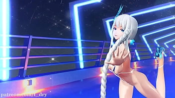 Preview 3 of Tube Tranny Eva Lin - MMD R18 Sea Breeze Micro Bikini Kawaii Strike