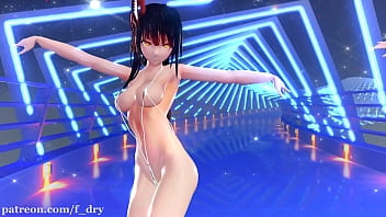 Preview 1 of Tube Tranny Eva Lin - MMD R18 Sea Breeze Micro Bikini Kawaii Strike