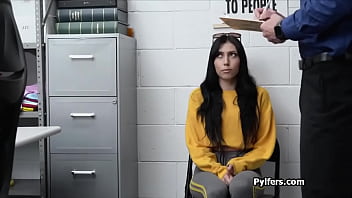 Preview 1 of Sexesi - Raven haired thief gets on cock at the backoffice