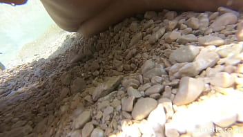 Preview 3 of Force Porm - Butt Plug swim and piss on the beach