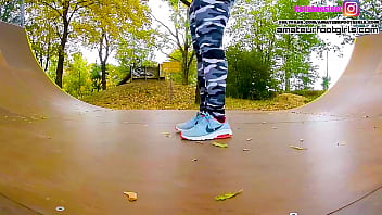 Preview 2 of Sexx Prono Video - Nike Girl with sweaty nylons Nikes,  insoles,  stinky feet,  lick her shoes,  sweaty feet,  shoeplay,  dipping