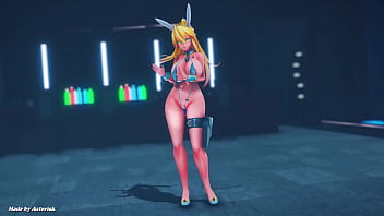Preview 4 of Mom Sns Son In Theatre - MMD R18 STEP  Artoria Pendragon Bunny