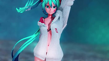 Preview 2 of Sexe Blak - MMD R18 T S U  M I K U v4 Conqueror