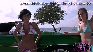 Preview 3 of Devarin Xxx V - Bikini Models Show Tits At Beach Shoot