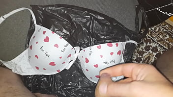 Preview 1 of Sxxxxcxx - cum satin big cup bra