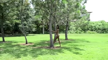 Preview 3 of Sleep Pom Japan - Black Woman Naked in Public Park