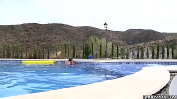 Preview 1 of Alaina Kristars Feet - Jock Luke Desmond anal fucked in pool by twink Charley Cole