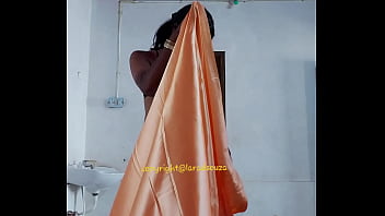 Preview 2 of Sleeping Yong Girl - Indian sexy crossdresser Lara D&#039_Souza sexy video in saree
