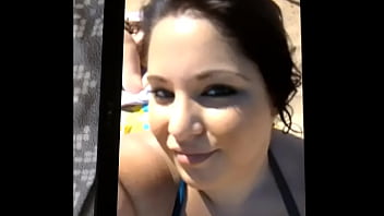 Preview 1 of Young Mom Sucks Son Dry - BBW got facialised at the beach