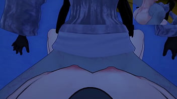 Preview 2 of Balck Naomi - Ring: Futa Yamamura Sadako Climbs out of the TV for Fucking | Female Taker POV