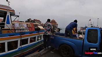 Preview 2 of Mom Mechanical With Black - Amateur teen couple public sex on an island in Thailand