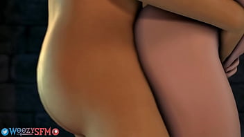 Preview 4 of Sunny Leone Bathroom Scenes - Zelda and Link - Standing Doggystyle Creampie (WoozySFM) [SFM]