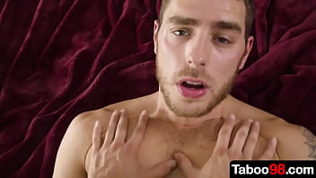 Preview 4 of Large Amateur - The boy to find stepbrother playing with cock on bed