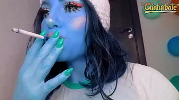 Preview 3 of Sex Xnxni - Blue babe squirts,  uses ball gag,  shakes tits and ass