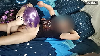 Preview 1 of Olga Facesitting - Purple hair Wife with Amazing Hot body Riding her new boyfriend and let him fucks her in Doggystyle hard