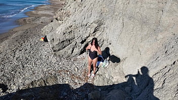 Preview 2 of Son Sv Mom - Milf is Shocked! She had to Suck&amp_Fucks on the Beach!1