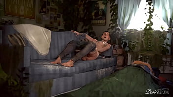 Preview 3 of Black Cock Glory Hole Movie - Ellie masturbating - (TLoU2 game) - Animated