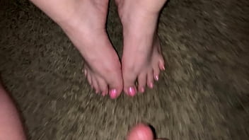 Preview 2 of Asian Gamer Girl Masturbate - Cumshot all over her sexy feet (Cum on feet).