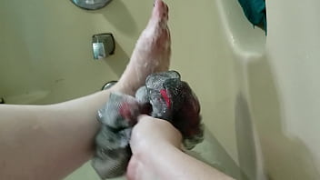 Preview 3 of Black Couple Sex Fantasy - Washing my pretty feet