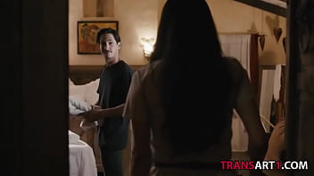 Preview 1 of Dfht Htvbyn - Amazingly dark Jessica Fox puts a dick in white boy
