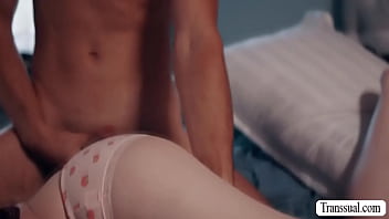 Preview 2 of Xxxpotm - Gorgeous blonde TS lets stepbro fuck her asshole