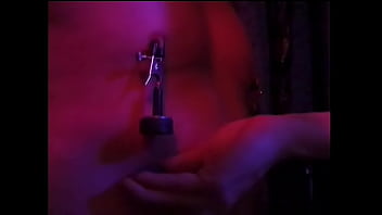 Preview 4 of Ersties Fucking Machine - Two impudent chicks in black leather lingerie make a muscle dude lick their boots