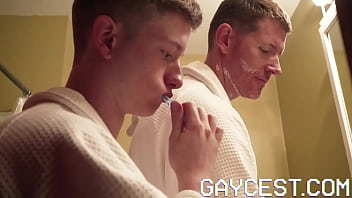 Preview 1 of 19teenn - Gaycest Boy gets oiled up massage by dad and cums for him