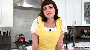 Preview 1 of Lisa Shenya - Busty milf sucks stepsons cock as a gift